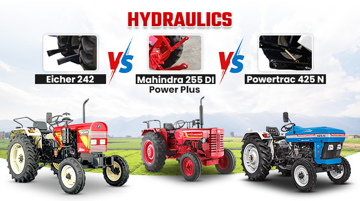 Eicher 242 vs Mahindra 255 DI Power Plus vs Powertrac 424 N Lifting Capacity