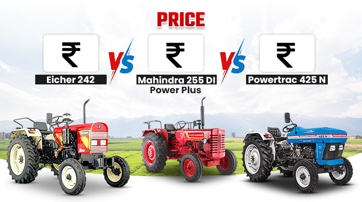 Mahindra 255 DI Power Plus Price Vs Eicher 242 Vs Powertrac 425 N Price